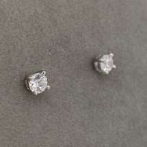 Sterling Silver April CZ Stud Earrings