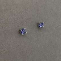 Sterling Silver December CZ Stud Earrings
