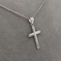 Sterling Silver Childrens Plain Cross And Chain
