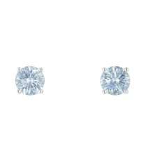 Sterling Silver Round Brilliant CZ Stud Earrings