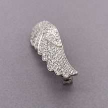 Sterling Silver CZ Angel Wing Brooch