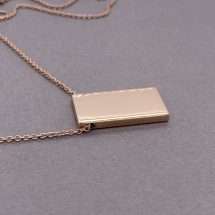 Sterling Silver Rectangular Pendant And Chain