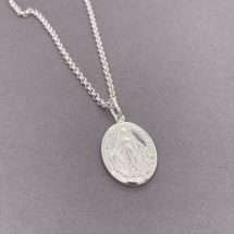 Sterling Silver Miraculas Medal On 20 Inch Chain