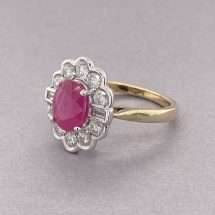 9ct Gold 2.00ct Ruby 1.00ct Round Diamonds Ring
