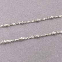 Sterling Silver Curb And Bobble Long Chain