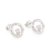 Sterling Silver Plain Claddagh Stud Earring