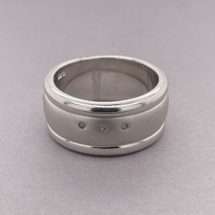 Sterling Silver Mens Diamond Set Ring