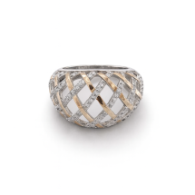 Sterling Silver Rose Gold CZ Layered Dress Ring