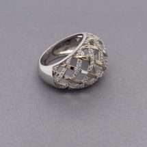 Sterling Silver Rose Gold CZ Layered Dress Ring