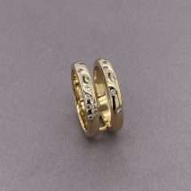 Sterling Silver 18ct Gold CZ Double Dress Ring