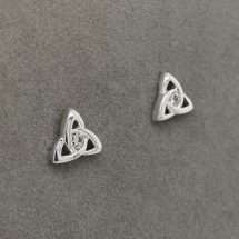 Sterling Silver Celtic Plain Trinity Knot Stud Earrings