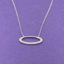 9ct White Gold 0.06ct Natural Diamond Halo Necklace