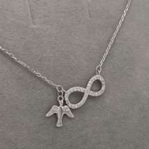 Sterling Silver Confirmation CZ Infinity Pendant And Chain