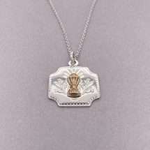 Sterling Silver Communion Square Medal And Chain