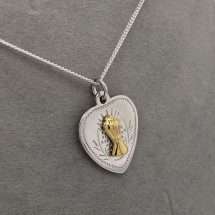 Sterling Silver Communion Heart Medal And Chain