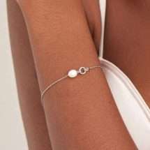 Ania Haie Sterling Silver Pearl Link Chain Bracelet B043-01H