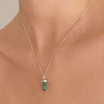 Ania Haie Sterling Silver Malachite Necklace N039-03H-M