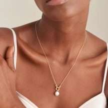 Ania Haie Silver Gold CZ Pearl Sparkle Necklace N043-03G