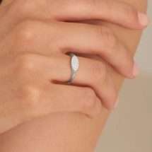Ania Haie Sterling CZ Set Signet Ring R037-02H