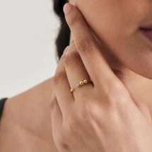 Ania Haie Silver Gold CZ Amazonite Orb Ring R045-01G-AM