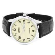 Lorus Mens Steel Lumbrite Leather Watch RJ647AX9