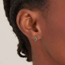 Ania Haie Sterling Silver Gold Malachite Stud Earring E042-01G-M