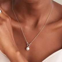 Ania Haie Sterling Silver CZ Pearl Sparkle Pendant N043-03H