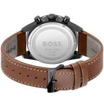 Hugo Boss Steel Ionised Case Thick Leather Strap 1513851