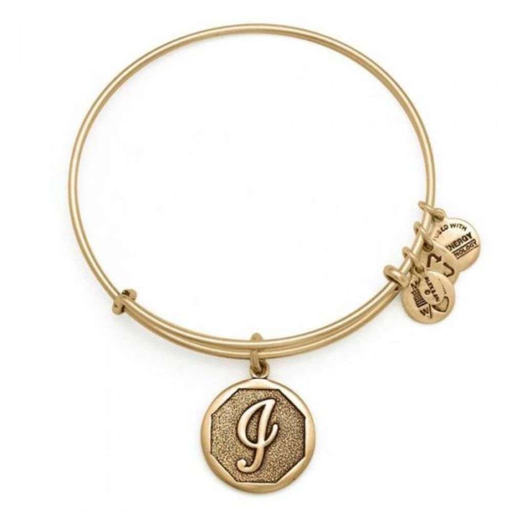 A13EB14IG Alex And Ani Gold “I” Initial Disk Bangle front image A13EB14IG Alex And Ani Gold “I” Initial Disk Bangle front image