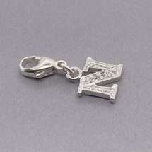 Sterling Silver CZ Initial 