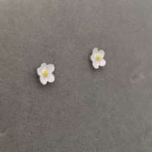 Sterling Silver Enamel Daisy Design Stud Earrings