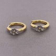 Sterling Silver Gold Plated Daisy Huggie Earrings