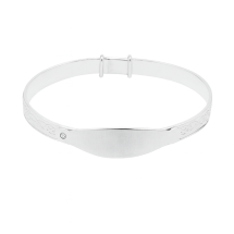 Sterling Silver Celtic Weave Design Baby Identity Bangle