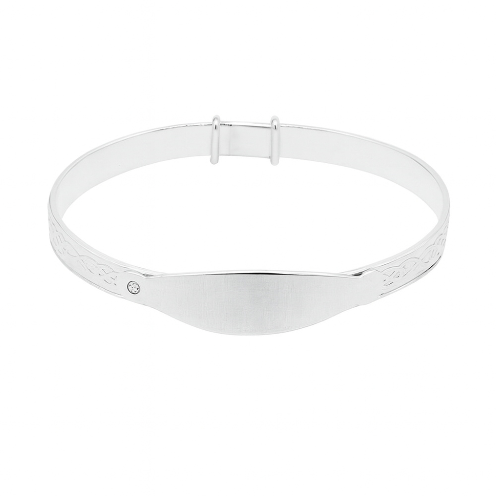 SBA033C-sterling-silver-baby-bangle-celtic-weave-cz-set-front-image SBA033C-sterling-silver-baby-bangle-celtic-weave-cz-set-front-image