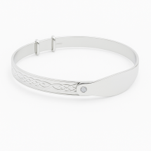 Sterling Silver Celtic Weave Design Baby Identity Bangle