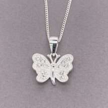 Sterling Silver Butterfly Pendant And Chain