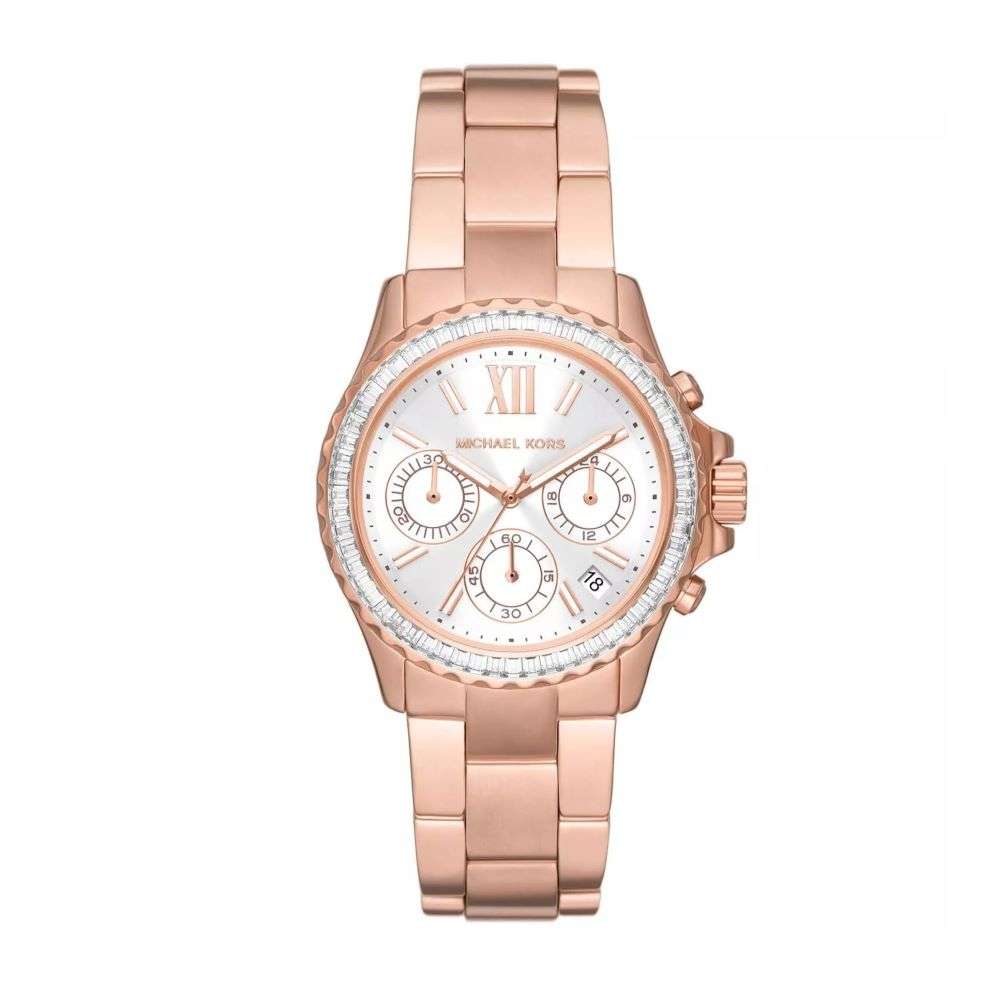 mk7213 Michael Kors Womens Everest Shimmer Dial Rose Gold Watch front image mk7213 Michael Kors Womens Everest Shimmer Dial Rose Gold Watch front image