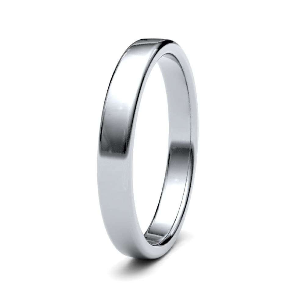 18W-3-SC-M 18ct white 3mm Medium soft court wedding ring left image