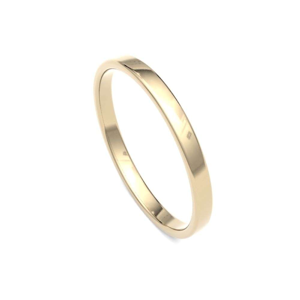 18Y-2-SC-L 18ct yellow 2mm light soft court wedding ring right image