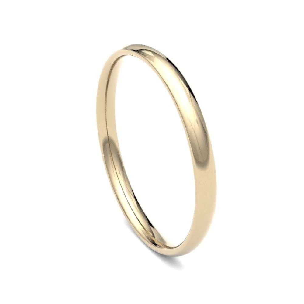 18Y-2-TC-L 18ct yellow 2mm light traditional court wedding ring right image 18Y-2-TC-L 18ct yellow 2mm light traditional court wedding ring right image