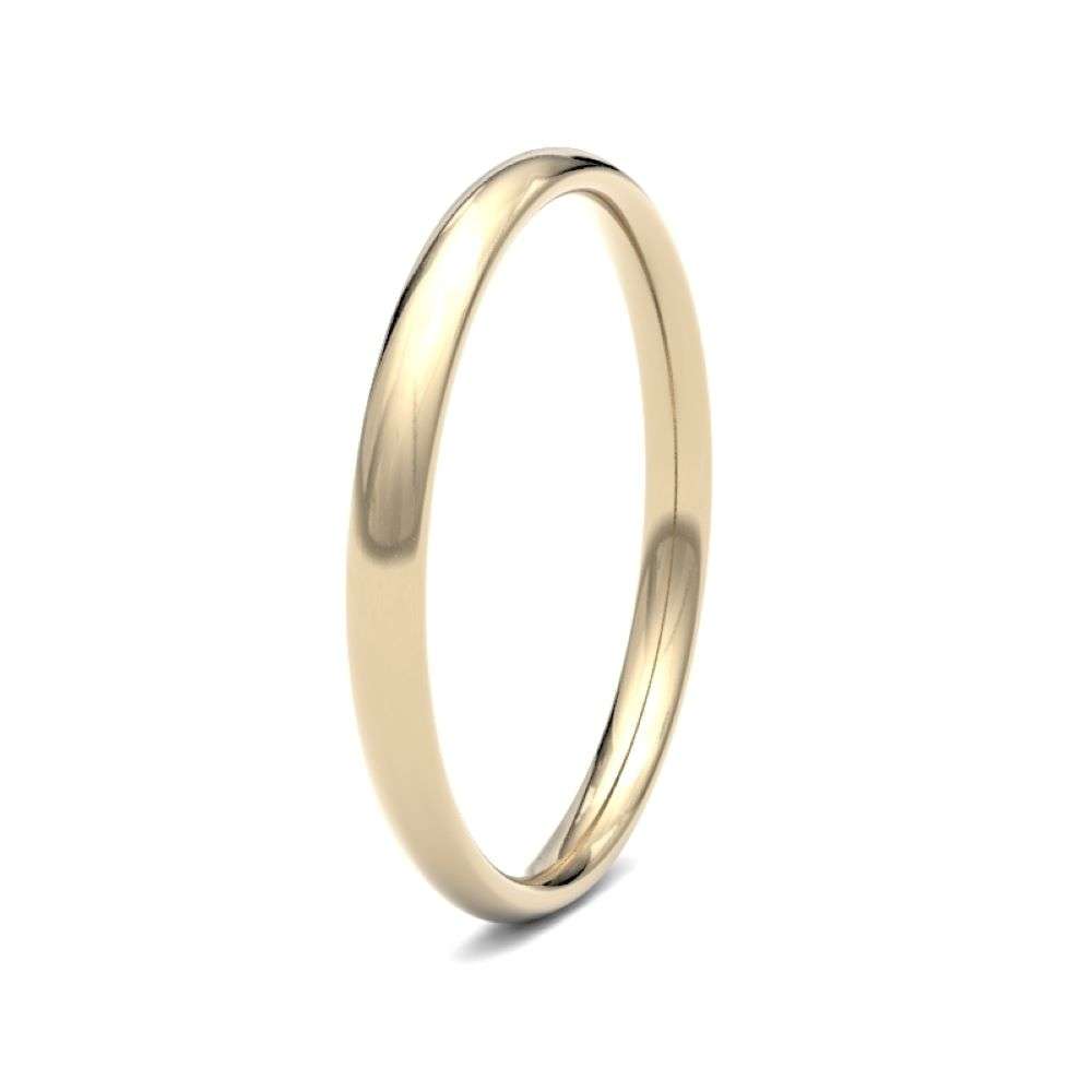 18Y-2-TC-M 18ct yellow 2mm medium traditional court wedding ring left image 18Y-2-TC-M 18ct yellow 2mm medium traditional court wedding ring left image
