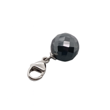 Ti Sento Sterling Silver Black Crystal Ball Charm