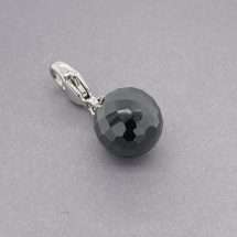 Ti Sento Sterling Silver Black Crystal Ball Charm