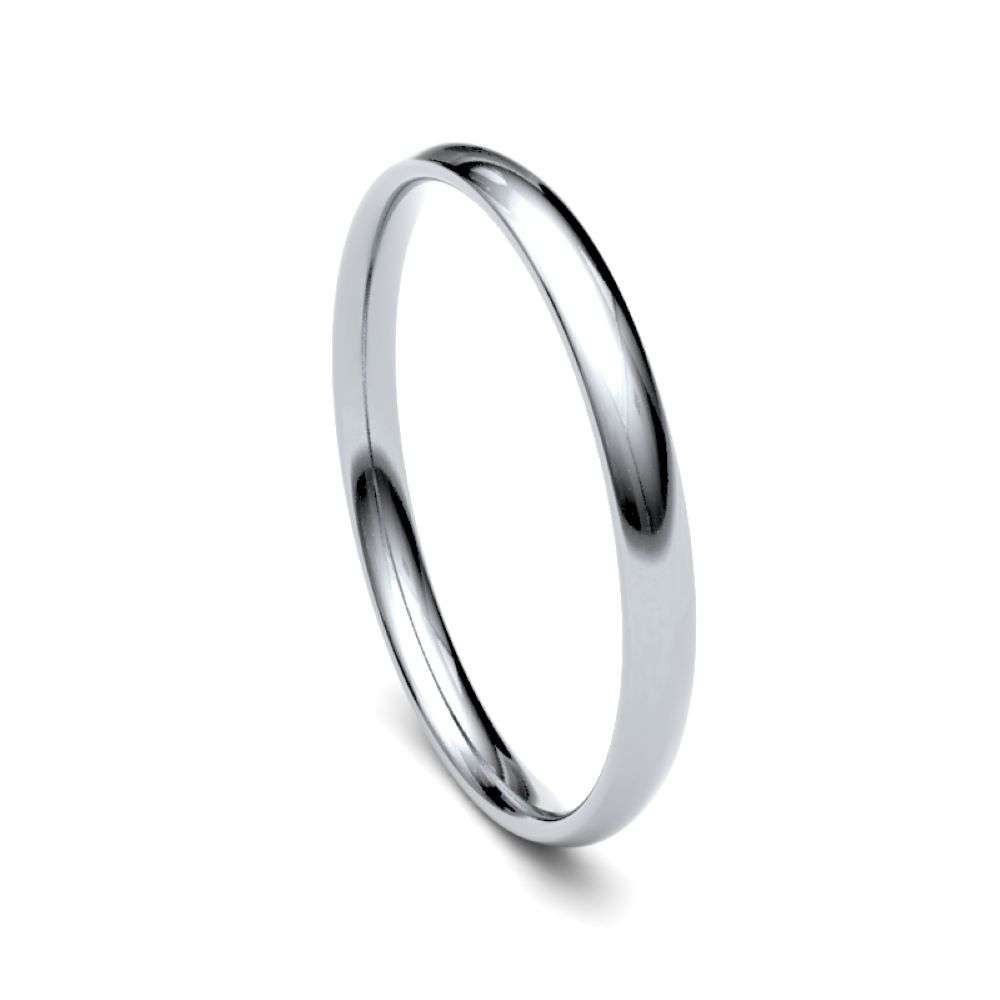 9W-2-TC-L 9ct white 2mm light traditional court wedding ring right image