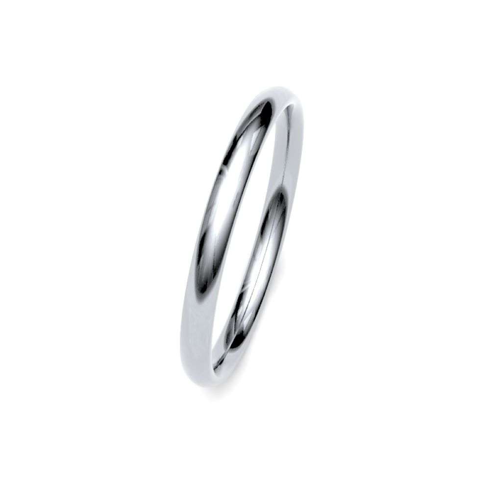 9W-2-TC-M 9ct white 2mm medium traditional court wedding ring left image