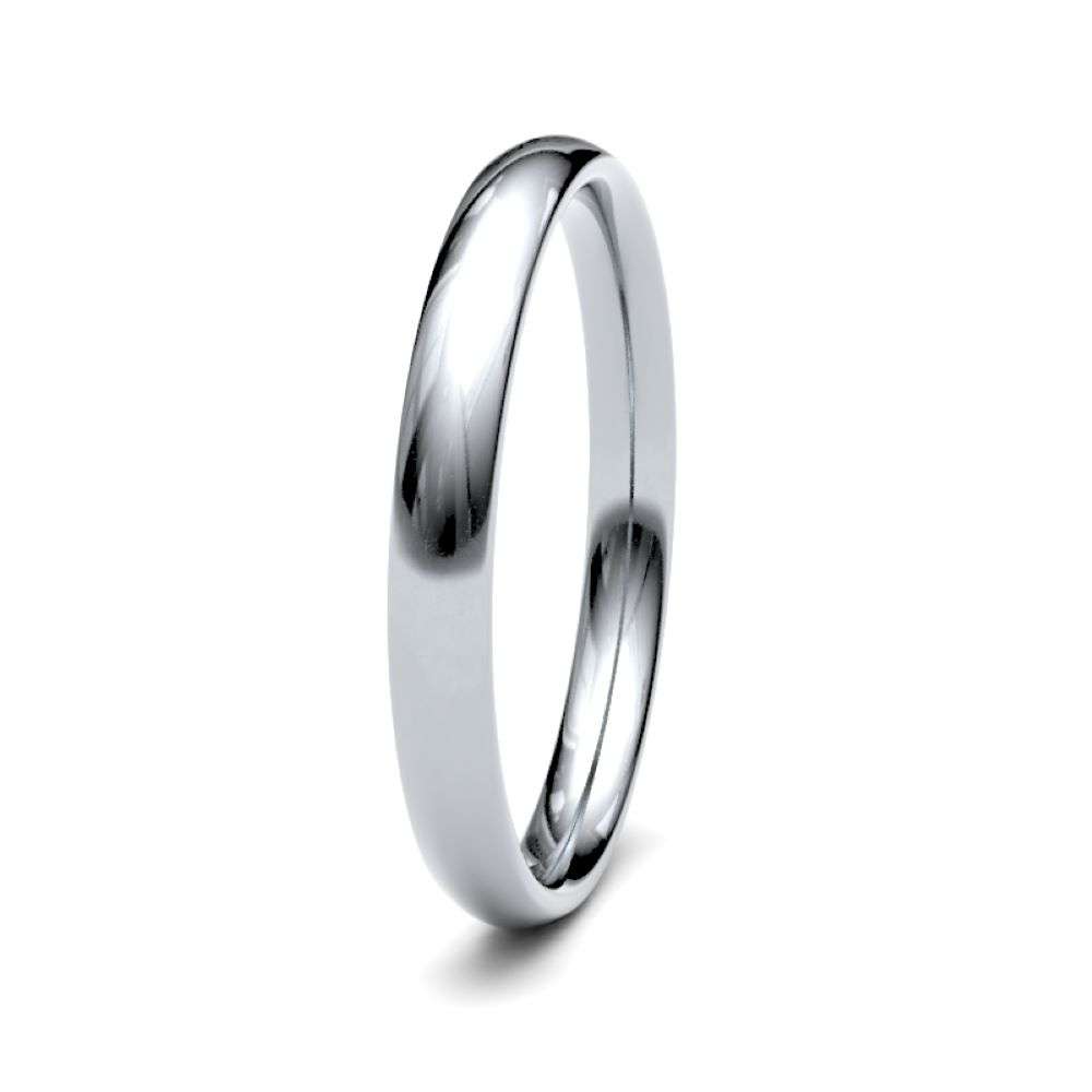 9W-2.5-TC-M 9ct white 2.5mm medium traditional court wedding ring left image 9W-2.5-TC-M 9ct white 2.5mm medium traditional court wedding ring left image