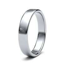 9ct White Gold 4mm Light Soft Court Wedding Ring