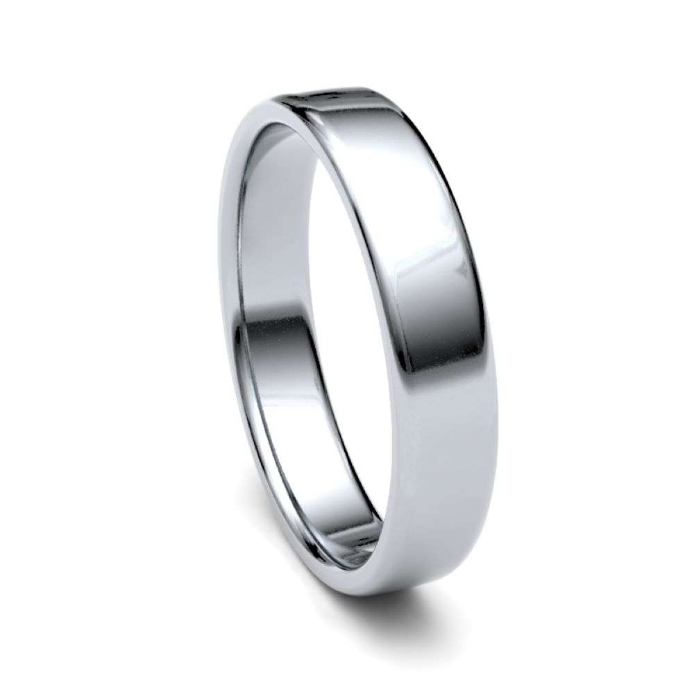 9W-4-SC-L 9ct white 4mm light soft court wedding ring right image 9W-4-SC-L 9ct white 4mm light soft court wedding ring right image