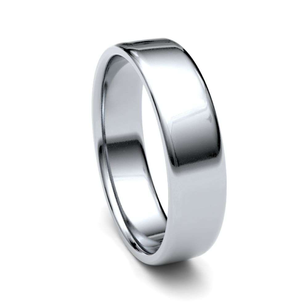 9W-5-SC-L 9ct white 5mm light soft court wedding ring right image 9W-5-SC-L 9ct white 5mm light soft court wedding ring right image