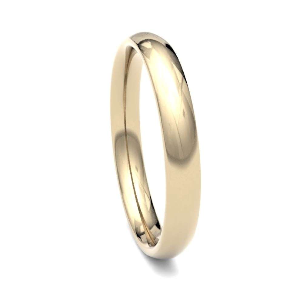 9Y-3-TC-L 9ct yellow 3mm light traditional court wedding ring right image 9Y-3-TC-L 9ct yellow 3mm light traditional court wedding ring right image